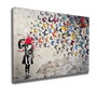 Wallity WY51 Banksy Lienzo Decorativo Enmarcado 50 x 70 cm